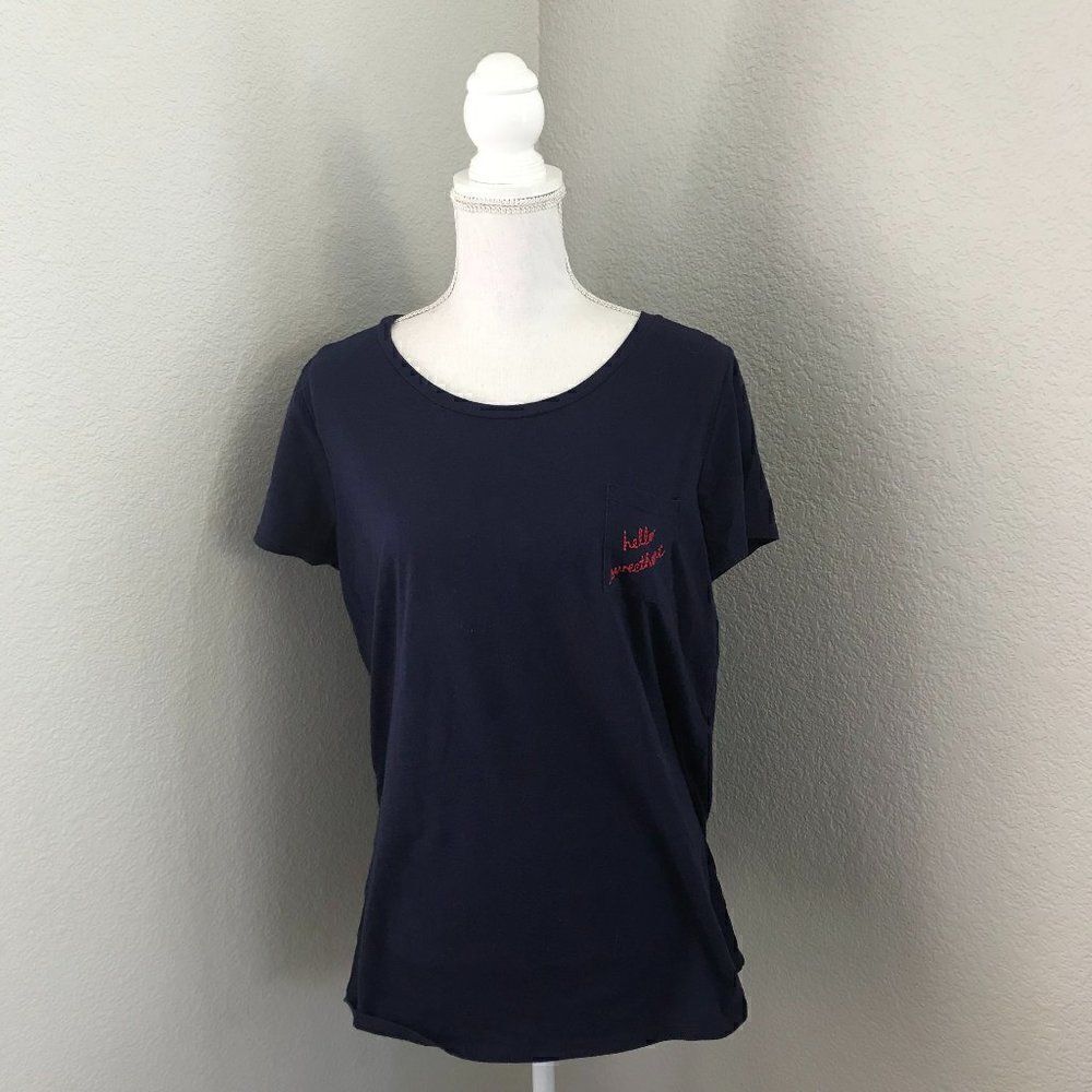 Motherhood Maternity Basic Blue Short Sleeve Tees L/G